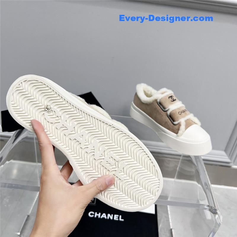 Ch**el fur integrated second-hand casual shoes