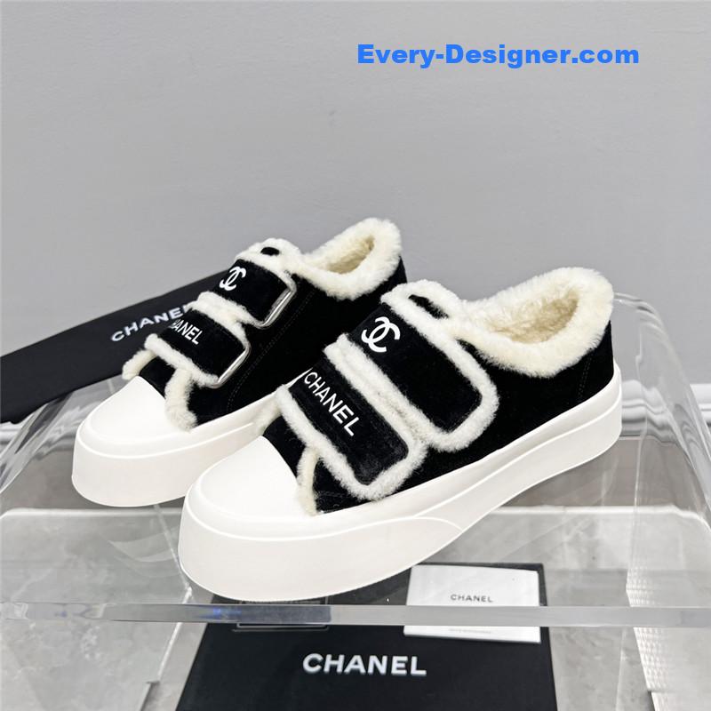 Ch**el fur integrated second-hand casual shoes