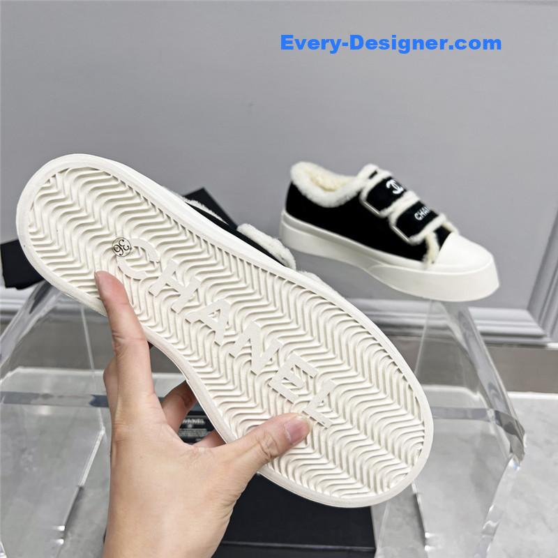 Ch**el fur integrated second-hand casual shoes