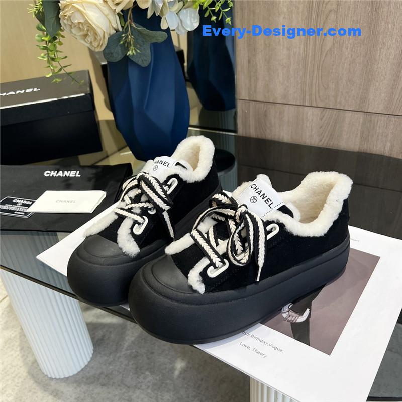 Ch**el new low top thick lace bread shoes