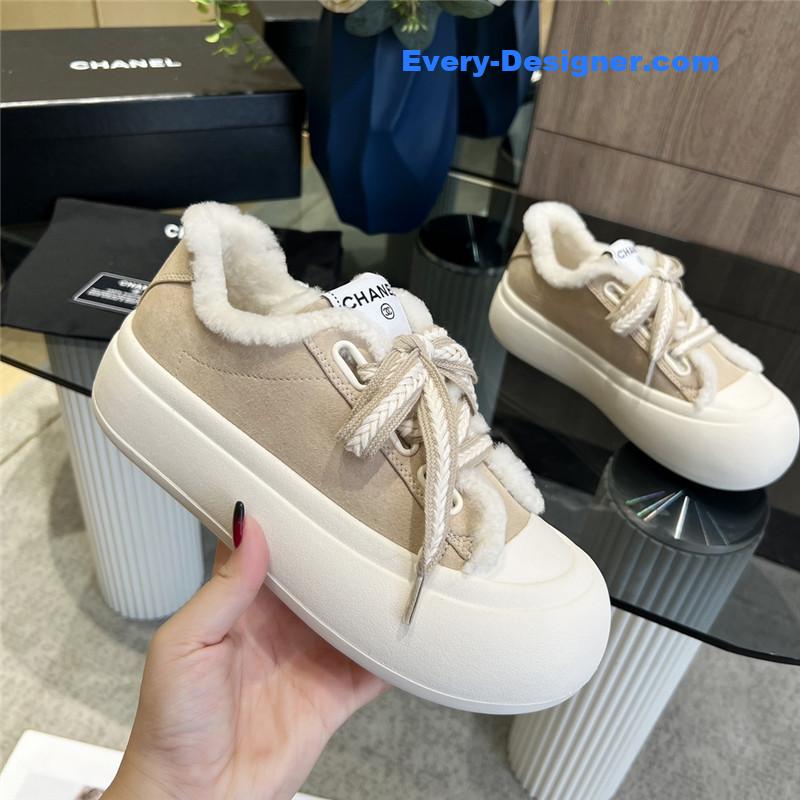 Ch**el new low top thick lace bread shoes