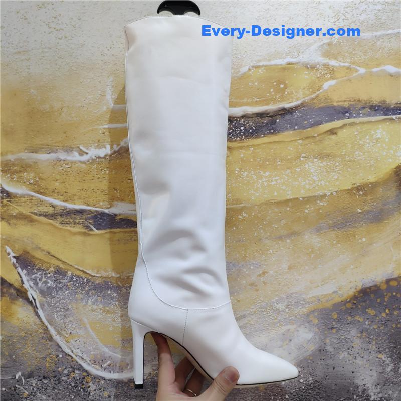 J1m*y Ch00 mahesa 100 white leather knee-high boots