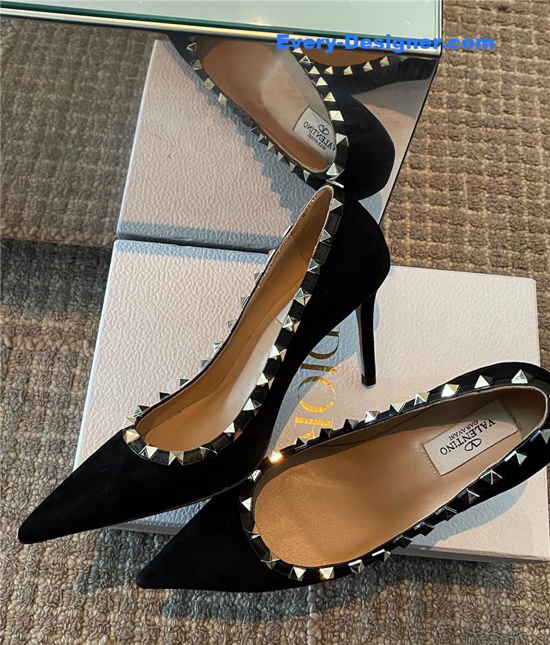 Va1e*ntin0 autumn and winter rivet elegant high heels