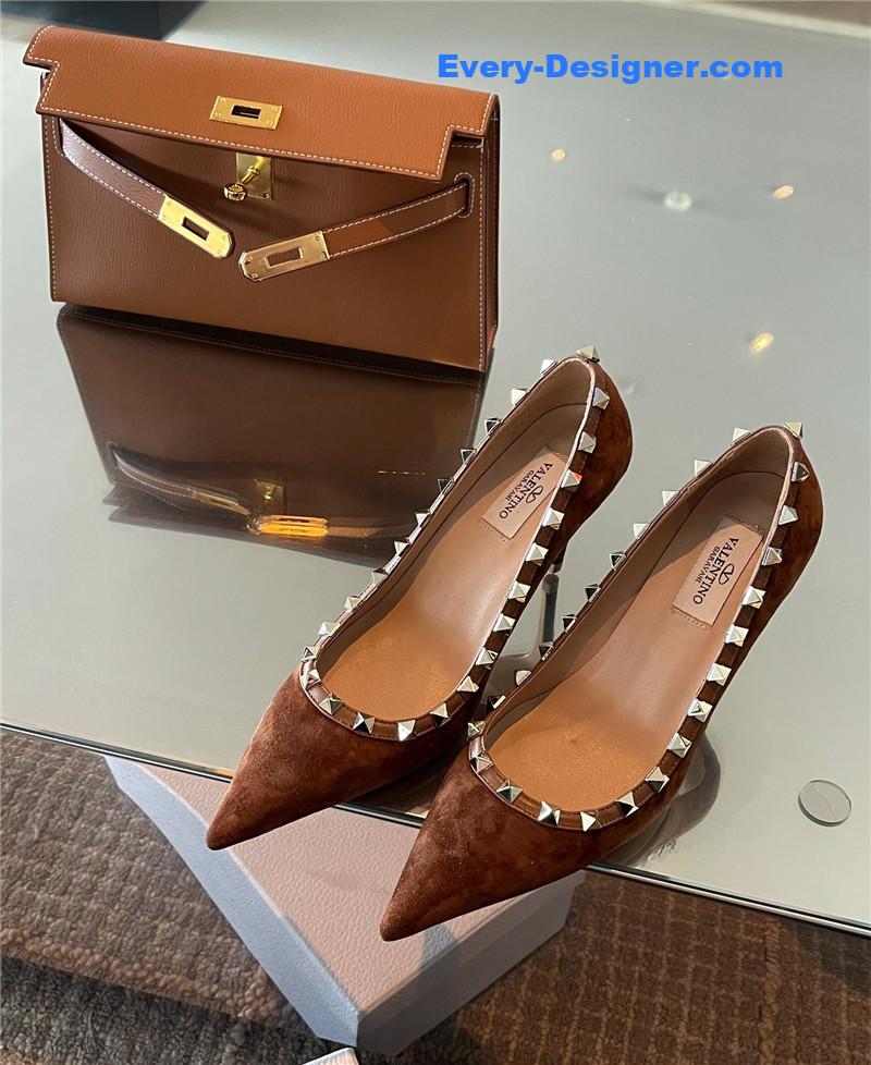 Va1e*ntin0 autumn and winter rivet elegant high heels