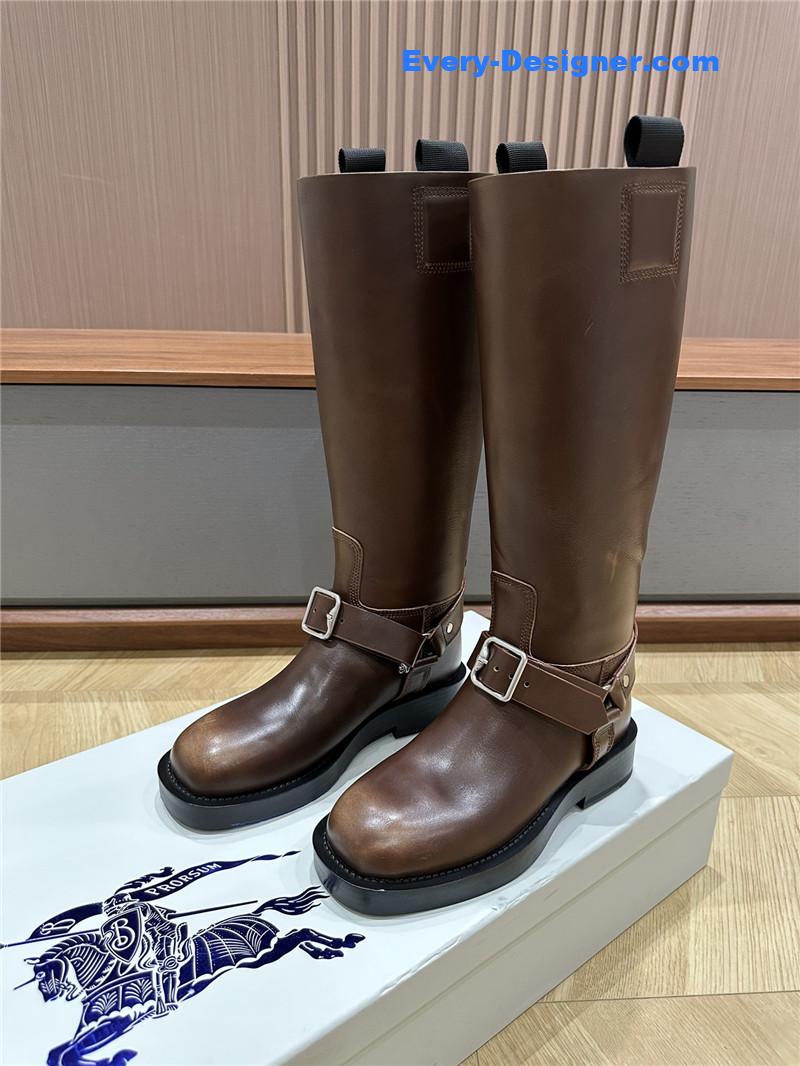 Bv*b*rry leather saddle high boots