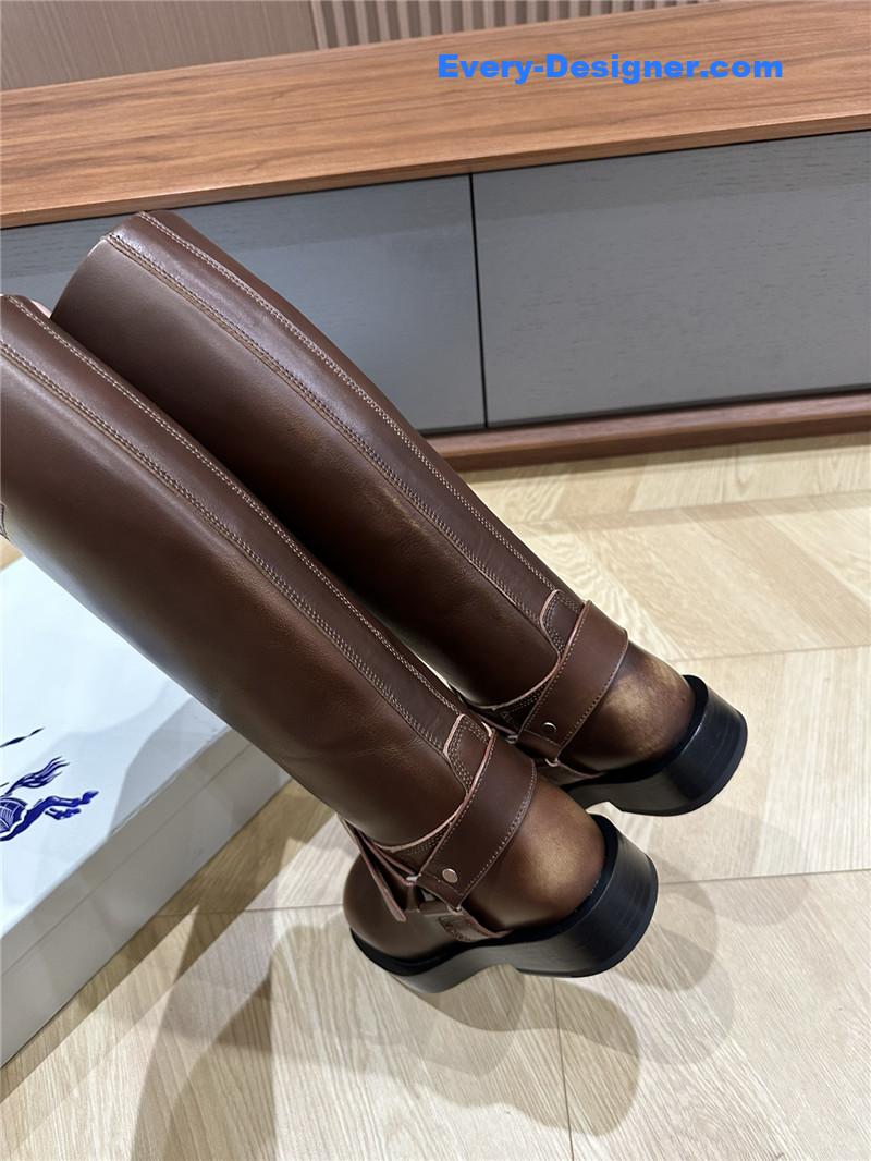 Bv*b*rry leather saddle high boots