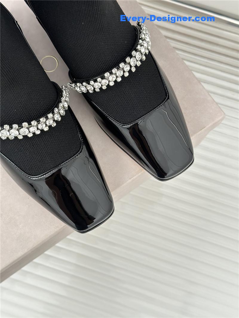 J1m*y Ch00 knit patent leather socks boots