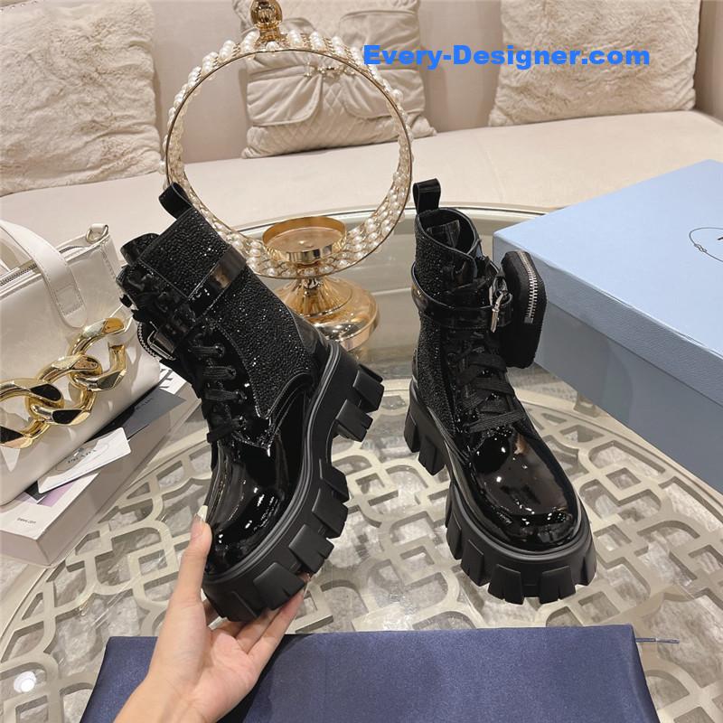 Pra*a monolith patent leather boots