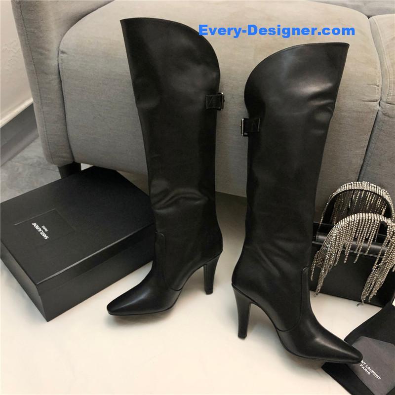 Sa1nt Lau*nt black over-the-knee boots