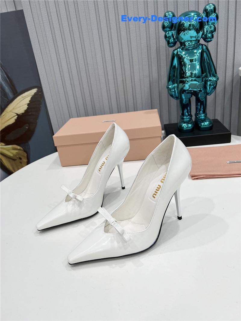 M1um1u new two-color stitching high-heeled sandals
