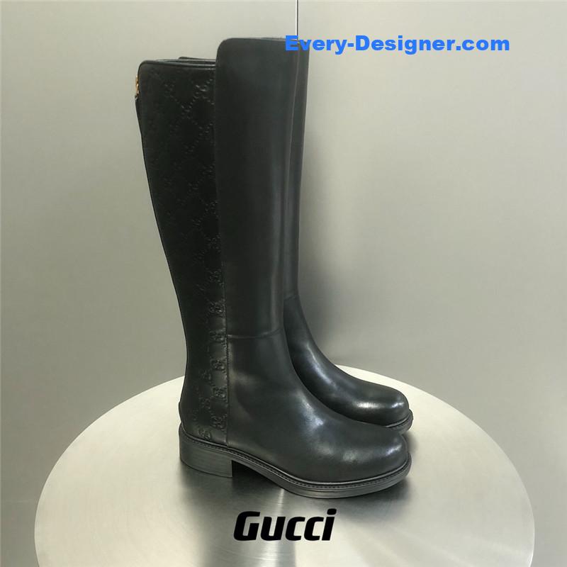 Gvc*1 black Gvc*1ssima leather gg tall riding boots
