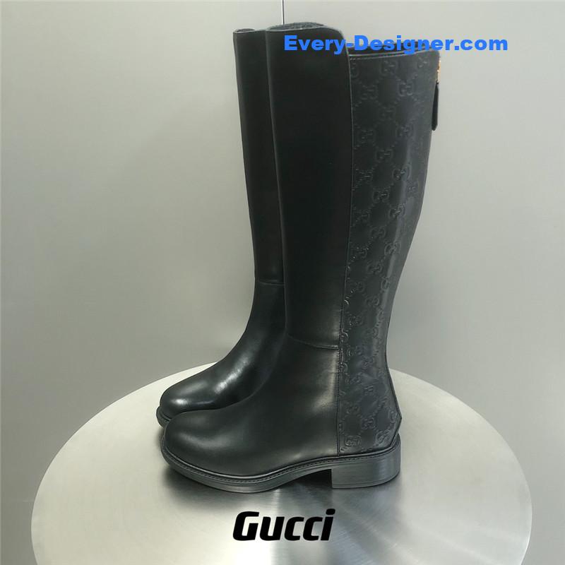 Gvc*1 black Gvc*1ssima leather gg tall riding boots
