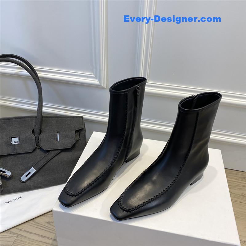 The R0w autumn and winter stitched retro short boots