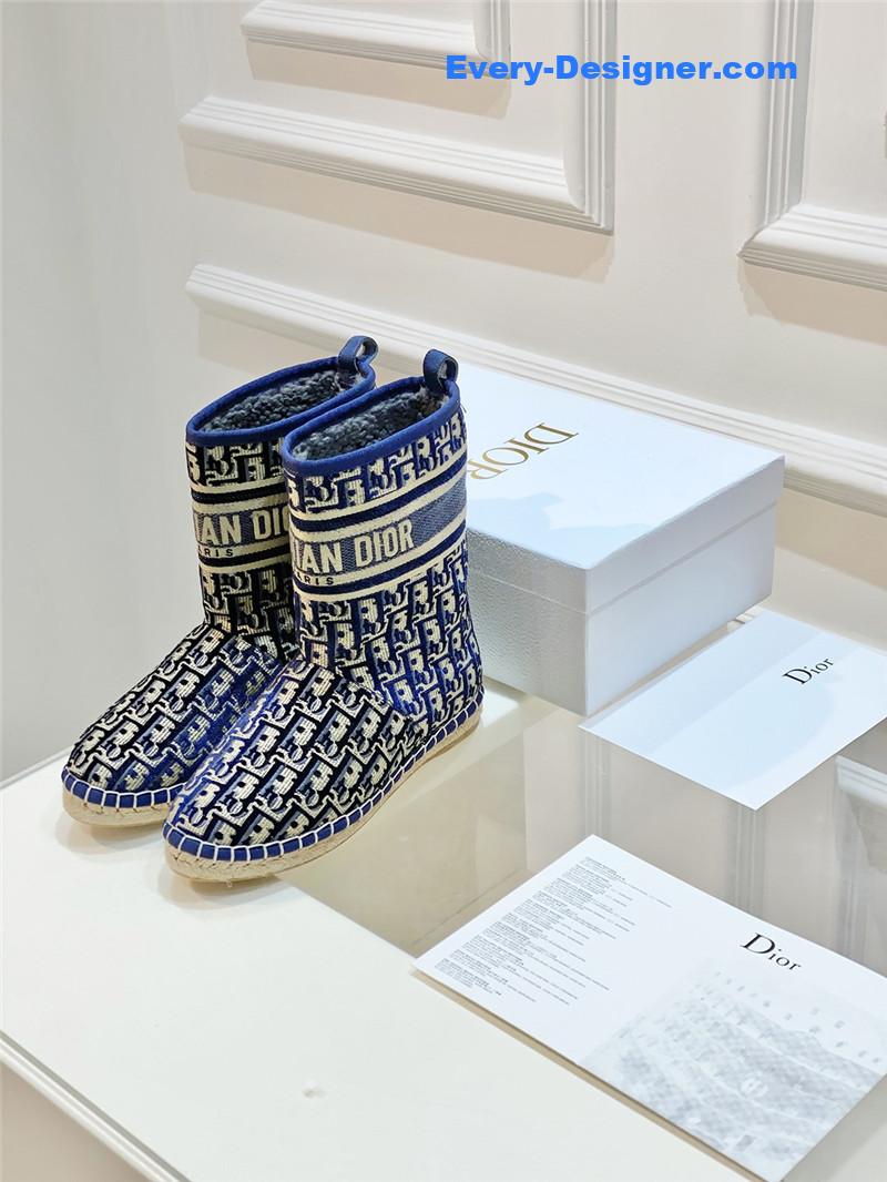 D10r blue velvet monogram granville flat espadrille boots
