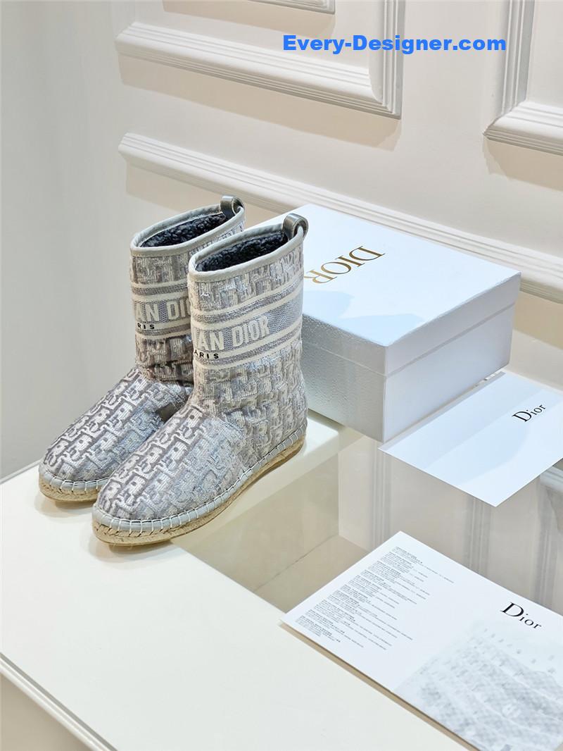 D10r gray velvet monogram granville flat espadrille boots