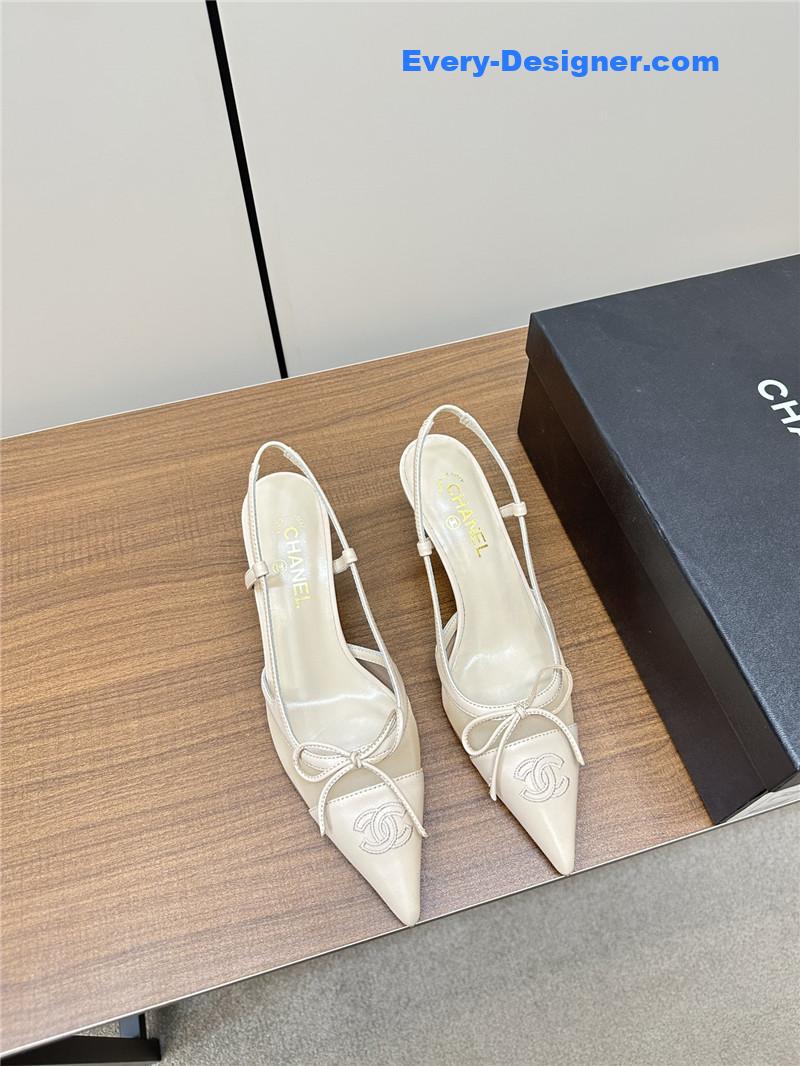 Ch**el pointed bow mesh sexy sandals