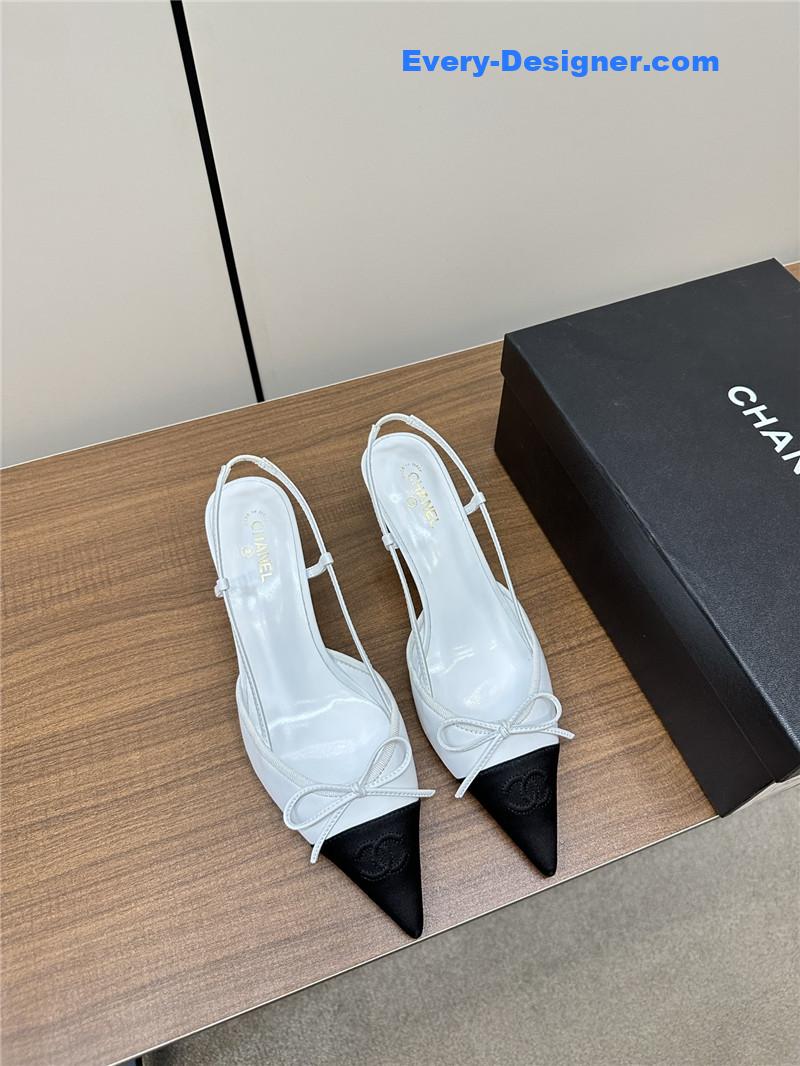 Ch**el pointed bow mesh sexy sandals