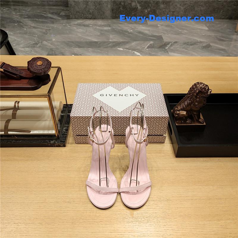 Givenchy G Cube Heeled Sandals in Pink Lambskin