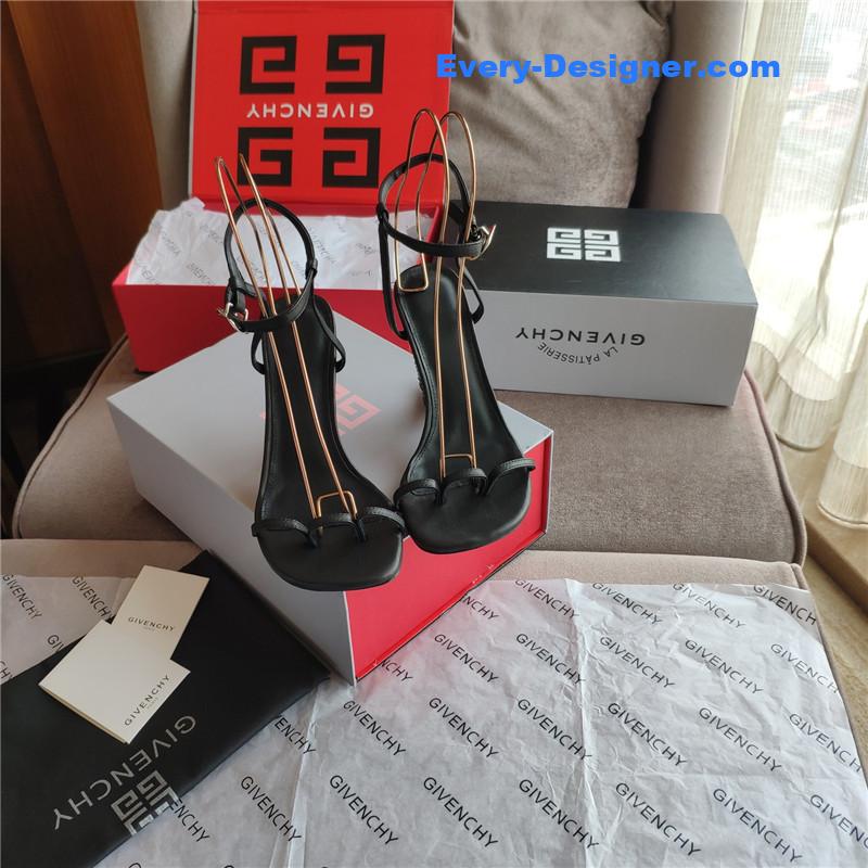 Givenchy Triple Toe Horn Slingbacks Black Leather