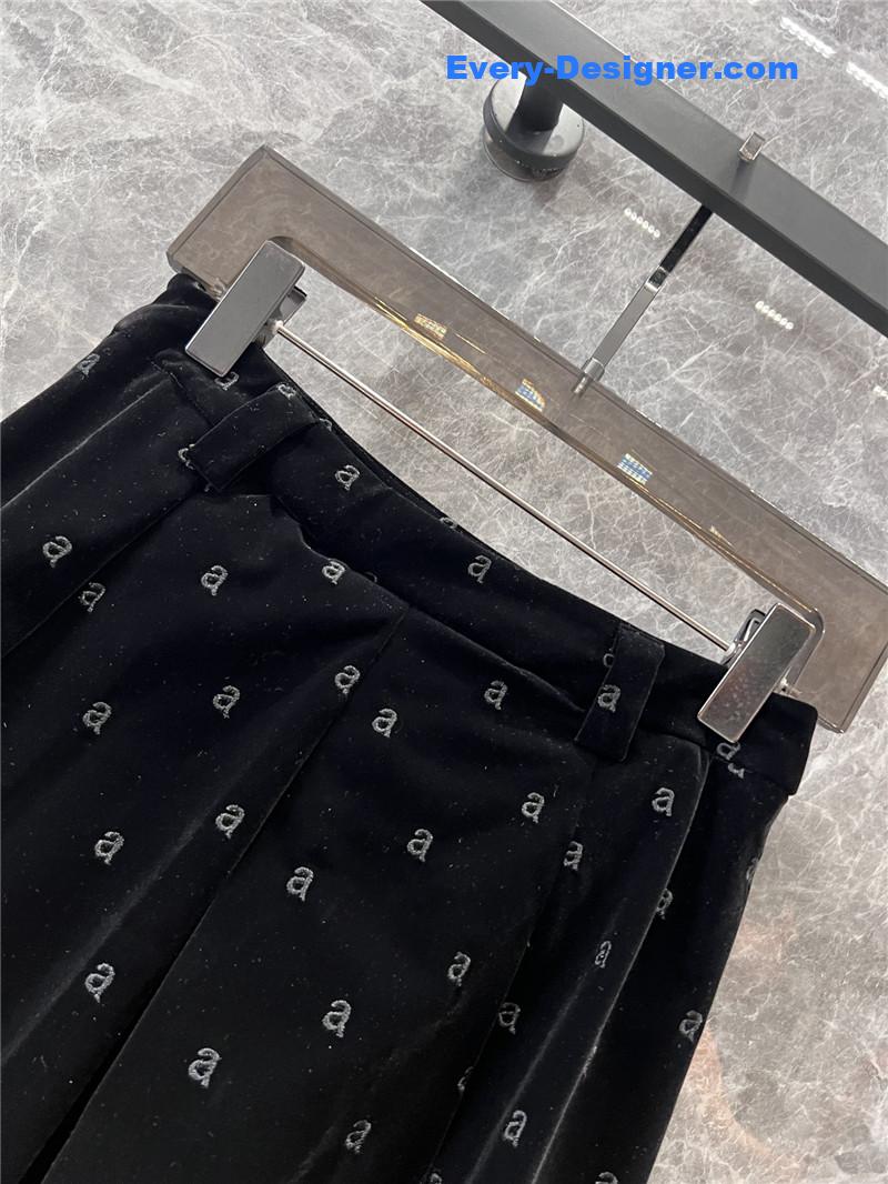 A1exa*der wang lettering metal button velvet culottes replica clothing