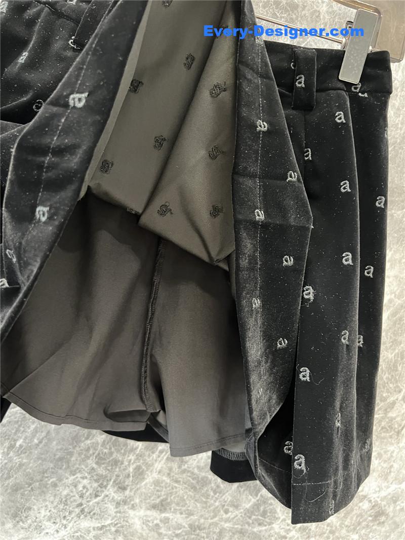 A1exa*der wang lettering metal button velvet culottes replica clothing