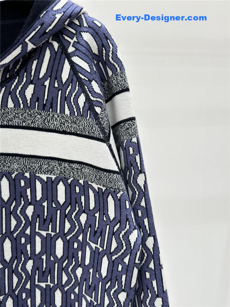 D10r jacquard knitted hooded cardigan replica designer clothes