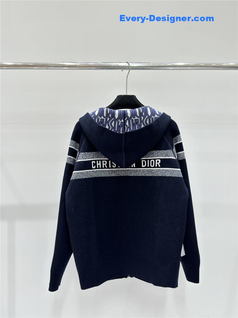 D10r jacquard knitted hooded cardigan replica designer clothes