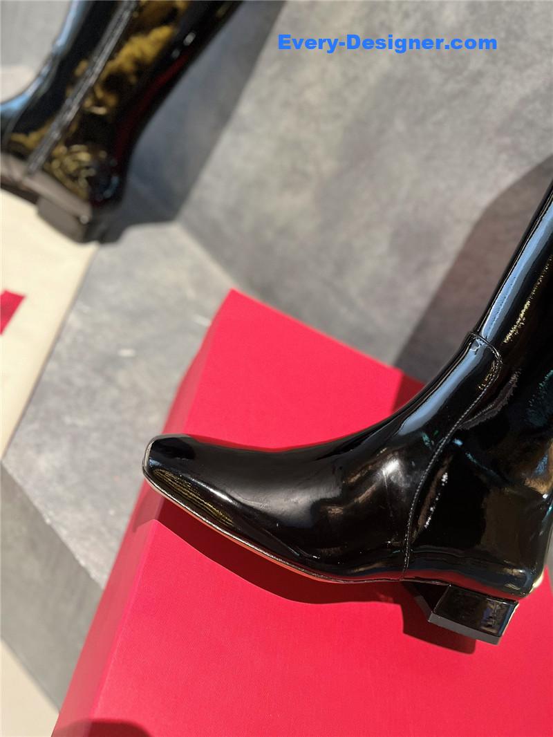 Va1e*ntin0 garavani vlogo patent leather knee-high boots