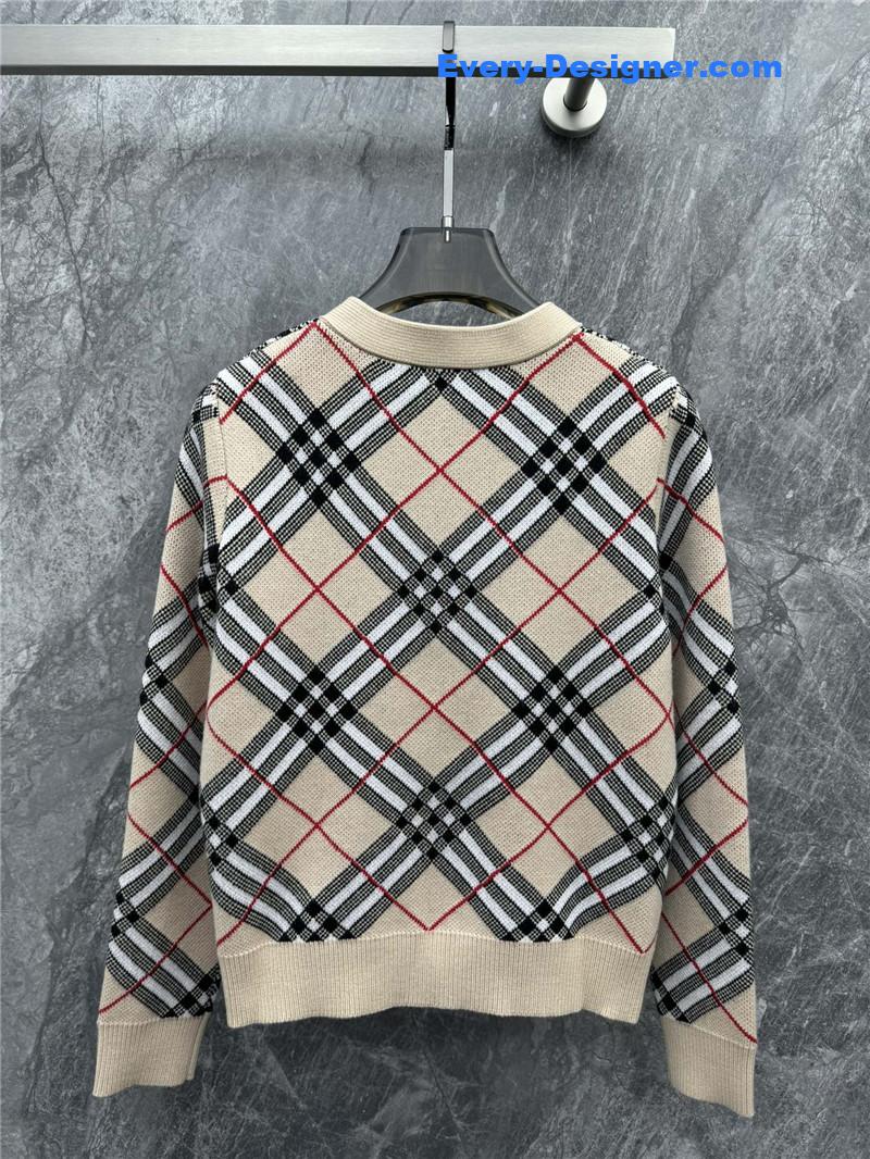 Bv*b*rry classic check knitted cardigan replicas clothes