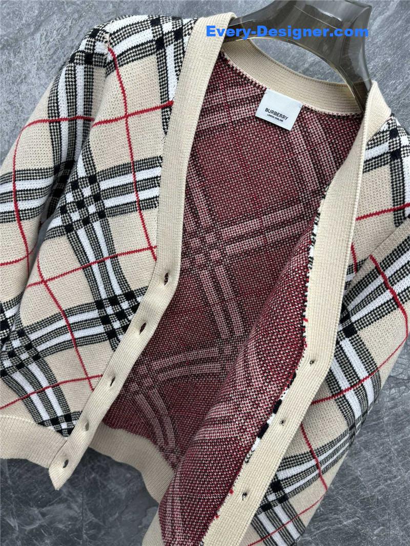 Bv*b*rry classic check knitted cardigan replicas clothes