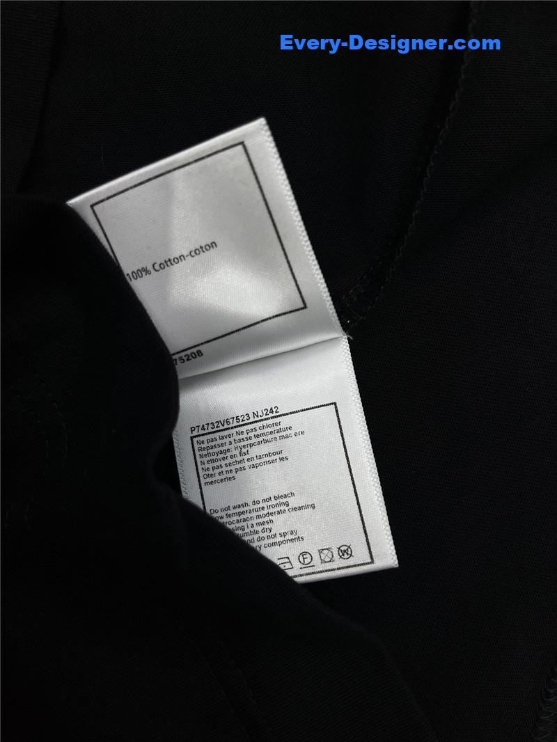 Ch**el mesh stitching long-sleeved straight t-shirt replicas clothes