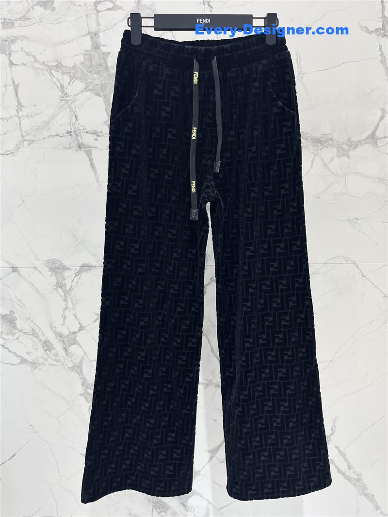 F**di slim letter jacquard casual pants replica clothing sites