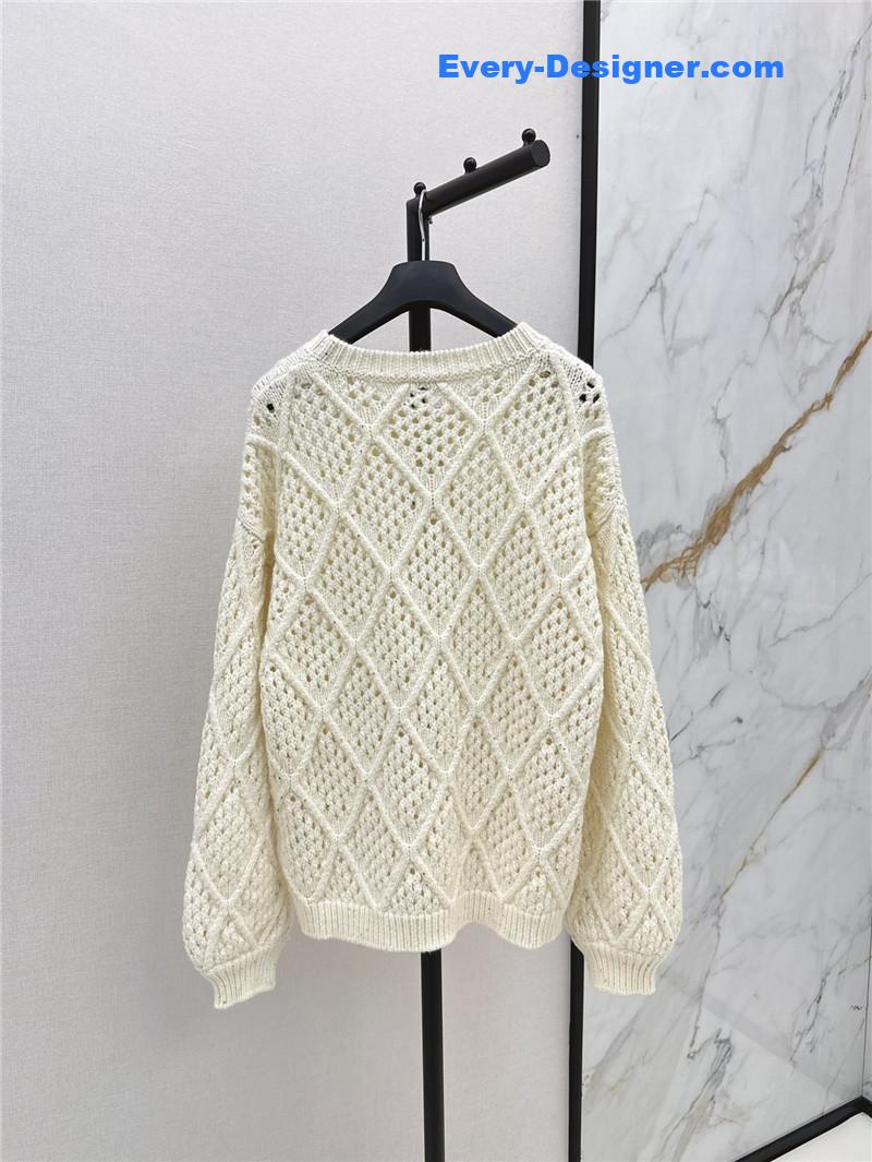 bc D1am0nd hollow crochet round neck sweater replica clothes