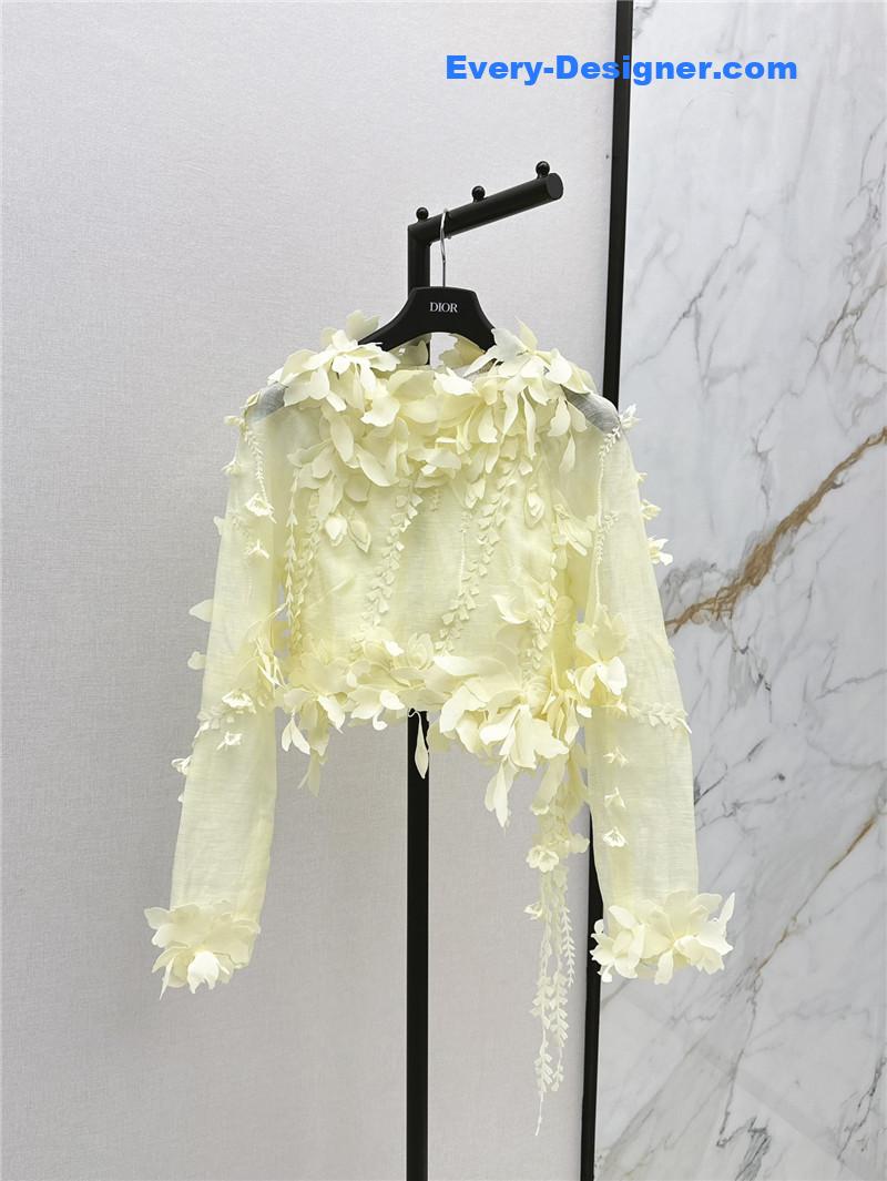 zimm 3D flower decoration top replica designer clothes