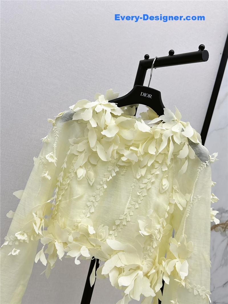 zimm 3D flower decoration top replica designer clothes