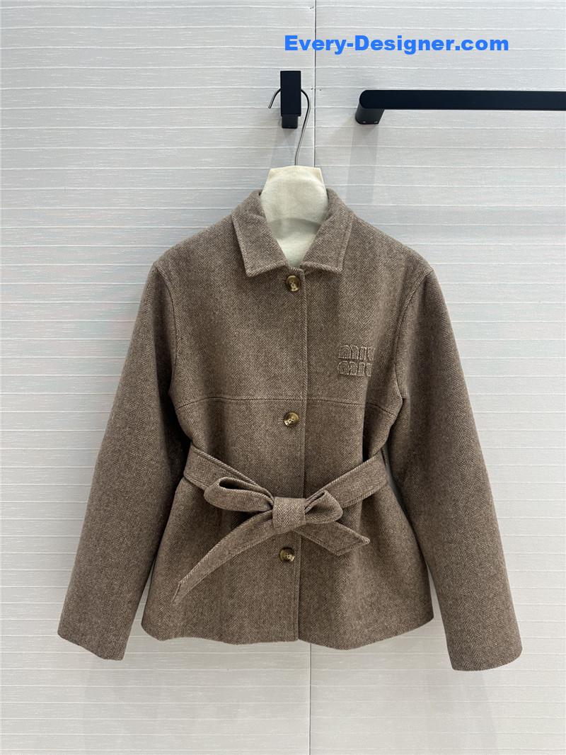 M1um1u wool collar jacket