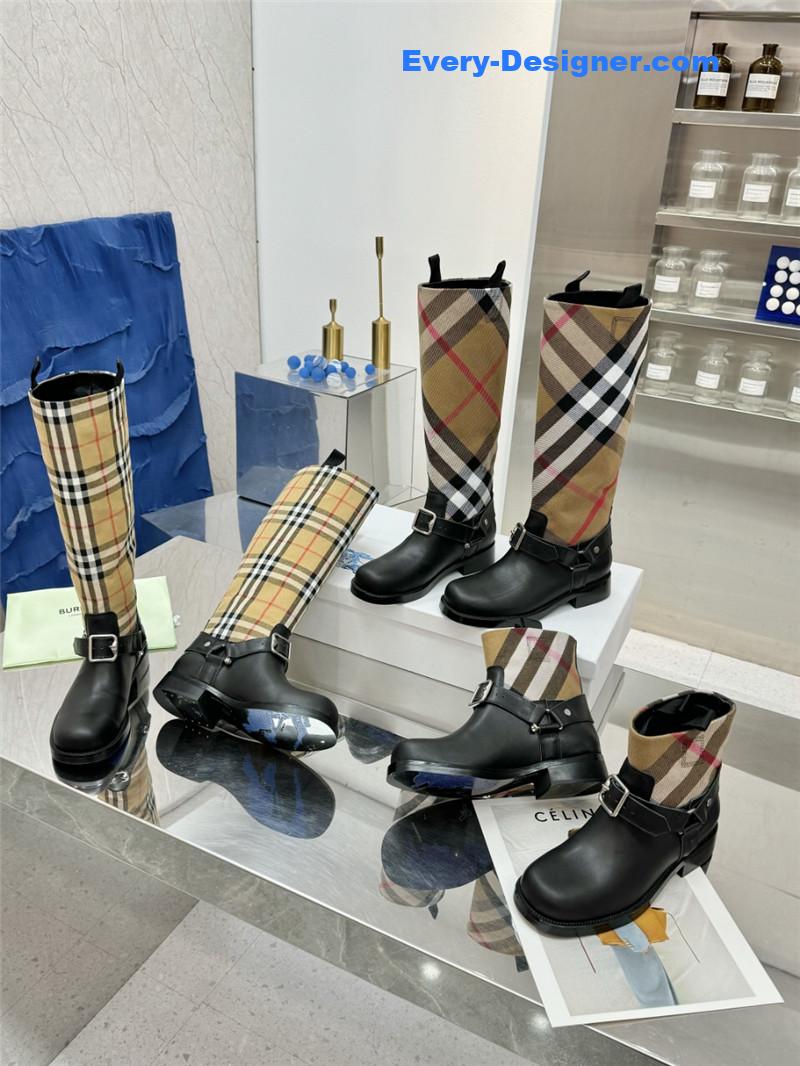 Bv*b*rry nova check canvas riding boots
