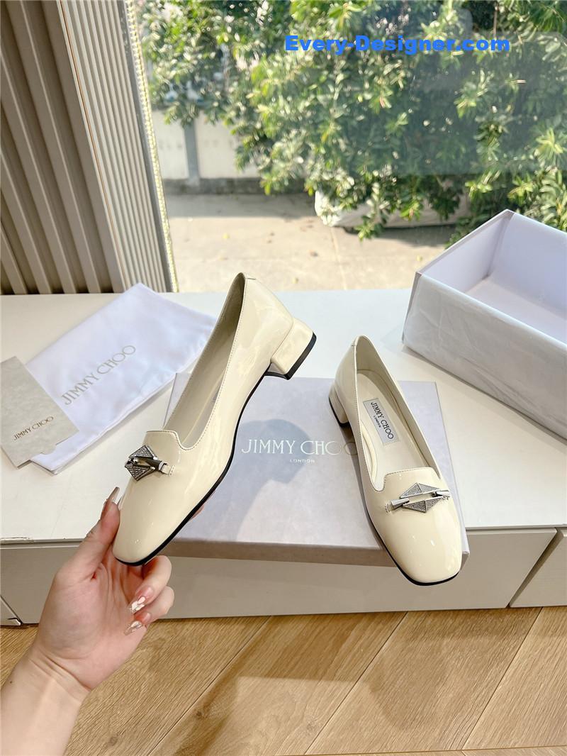 J1m*y Ch00 ravi bamboo nappa leather flats