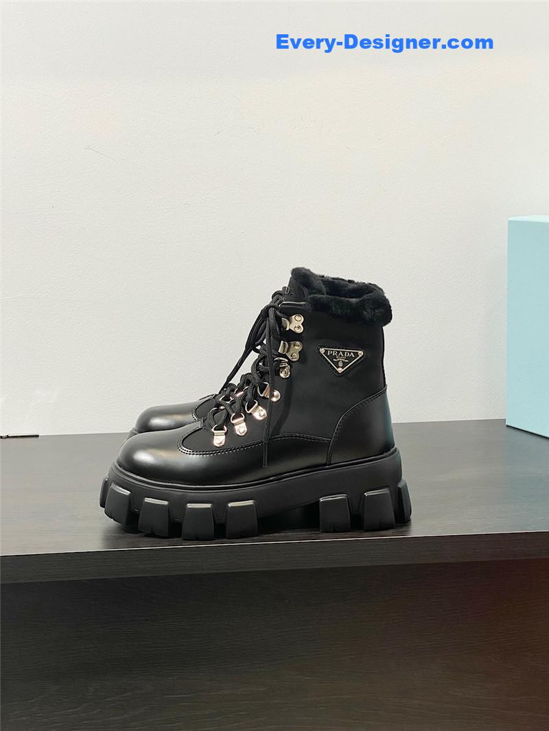 Pra*a monolith nylon shearling hiker boots