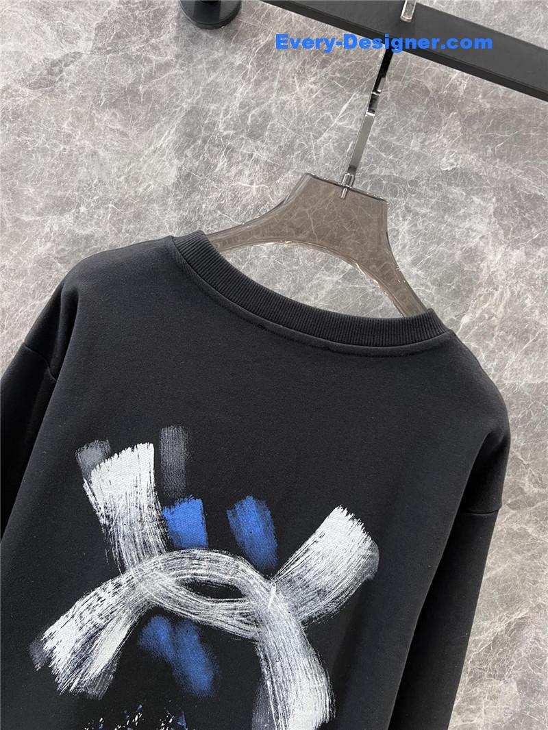 Ch**el graffiti print sweatshirt grey