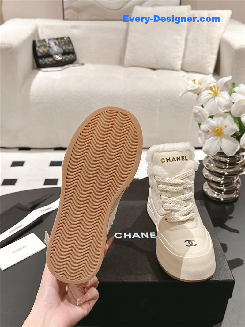 Ch**el winter high-top wool ankle boots