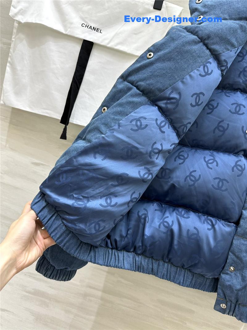 Ch**el denim jacket down coat