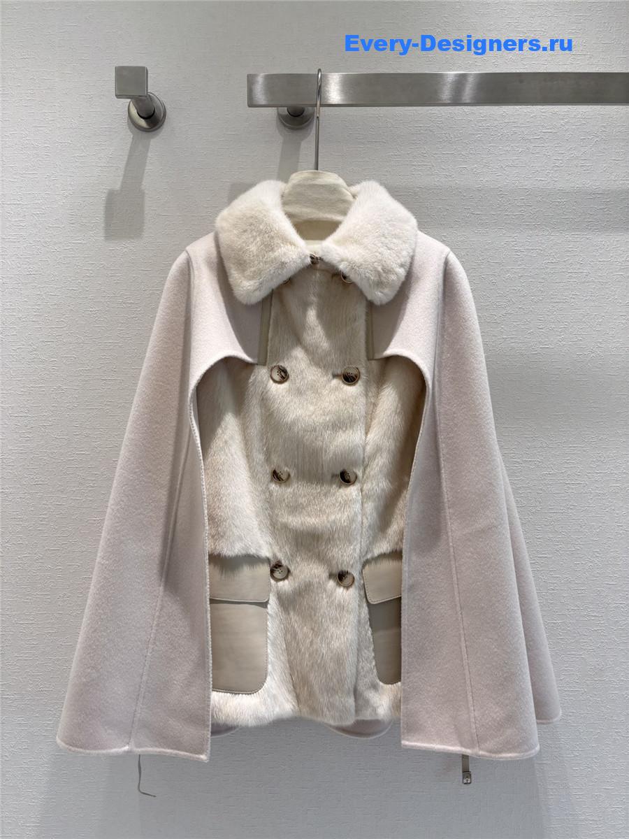 L0r0 P1ana cashmere mink cape