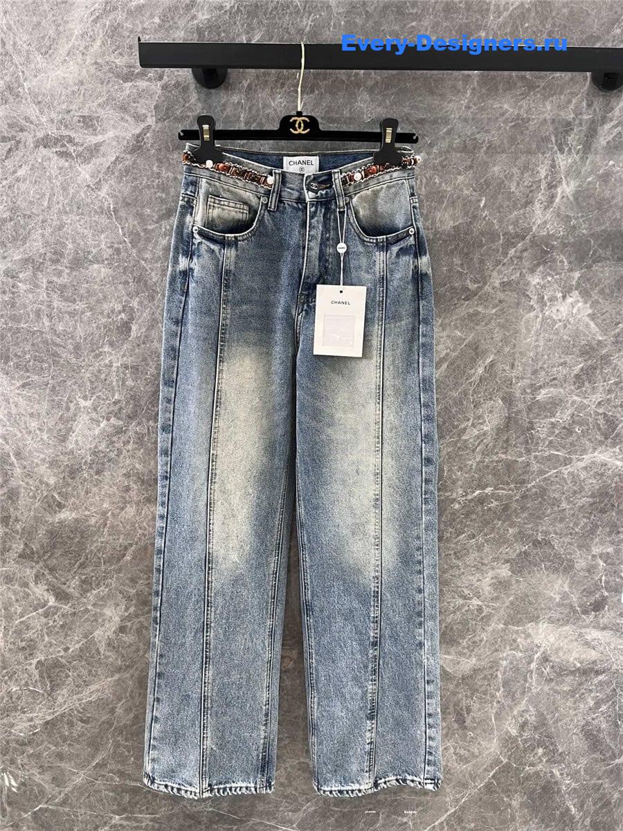 CC Waist Woven Bead Jeans