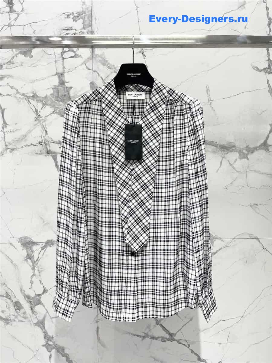 Y51 checked silk shirt