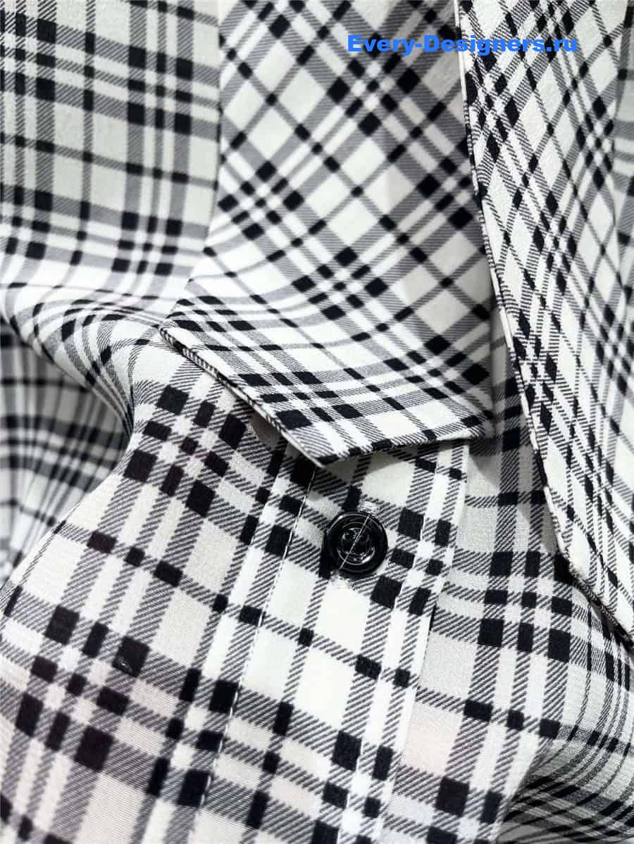 Y51 checked silk shirt