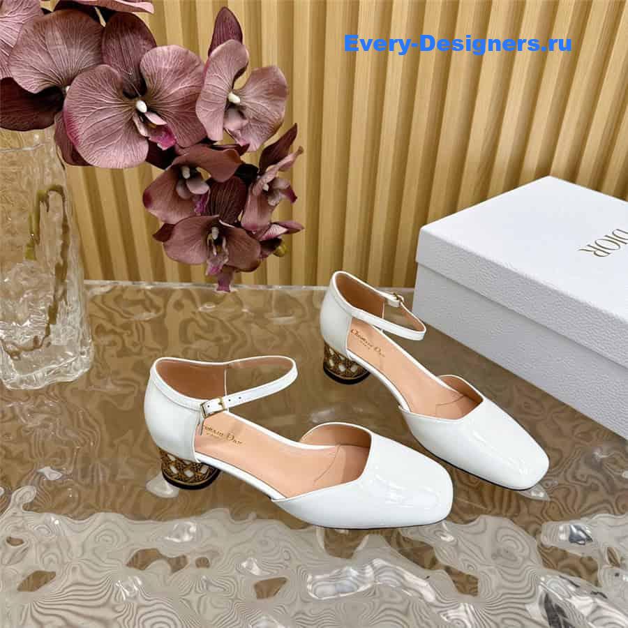 jolie D10r white patent calfskin pumps