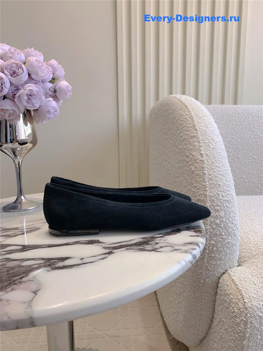 L0r0 P1ana primula ballet flat navy suede