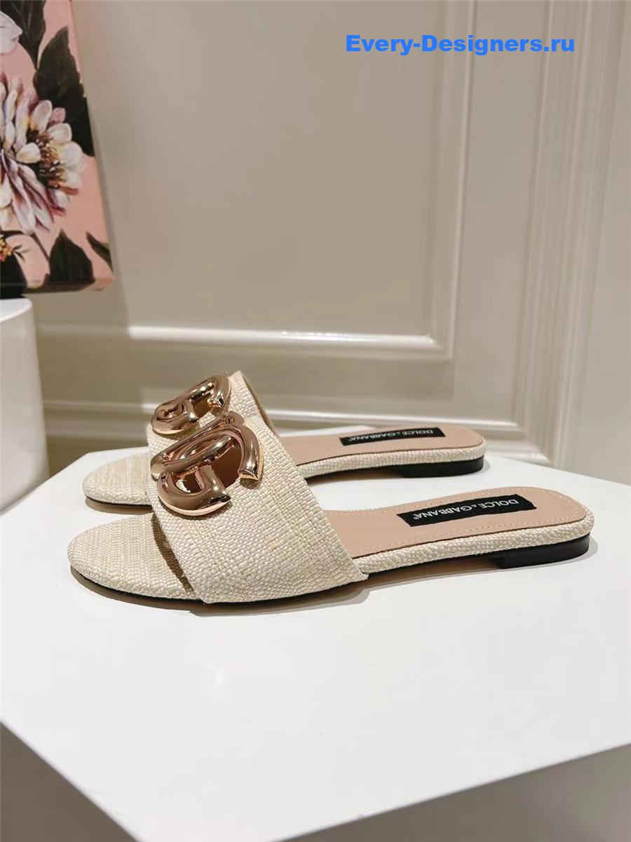Dolce & Gabbana D&G Logo Flat Slides