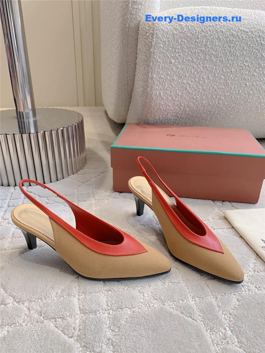 L0r0 P1ana rebecca slingback pumps in wood